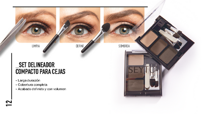 SEYTU Set Compacto para Cejas: Definición, Volumen, Color y Textura en un Solo Paso